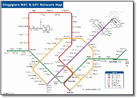 Singapore MRT & LRT train / rail map